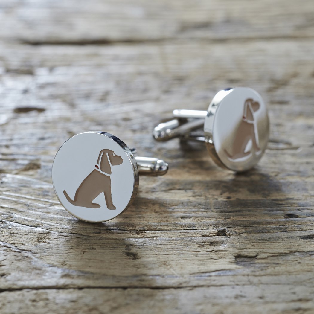Sweet William Golden Cocker Spaniel Cufflinks | Silver plated Men Cufflinks for Spaniel or any dog lover | 18 mm x 3 mm