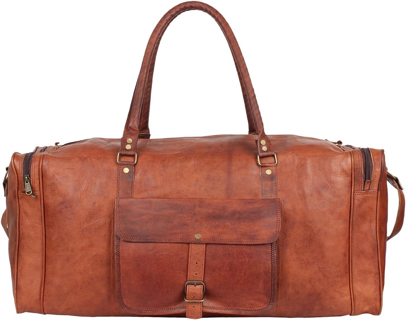 Sac fourre-tout de voyage en cuir vintage pour homme et femme fait main