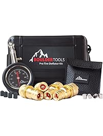 Boulder Tools Tire Deflators and 80 PSI Tire Pressure Gauge - Adjustable, Automatic for car, truck, motorcycle