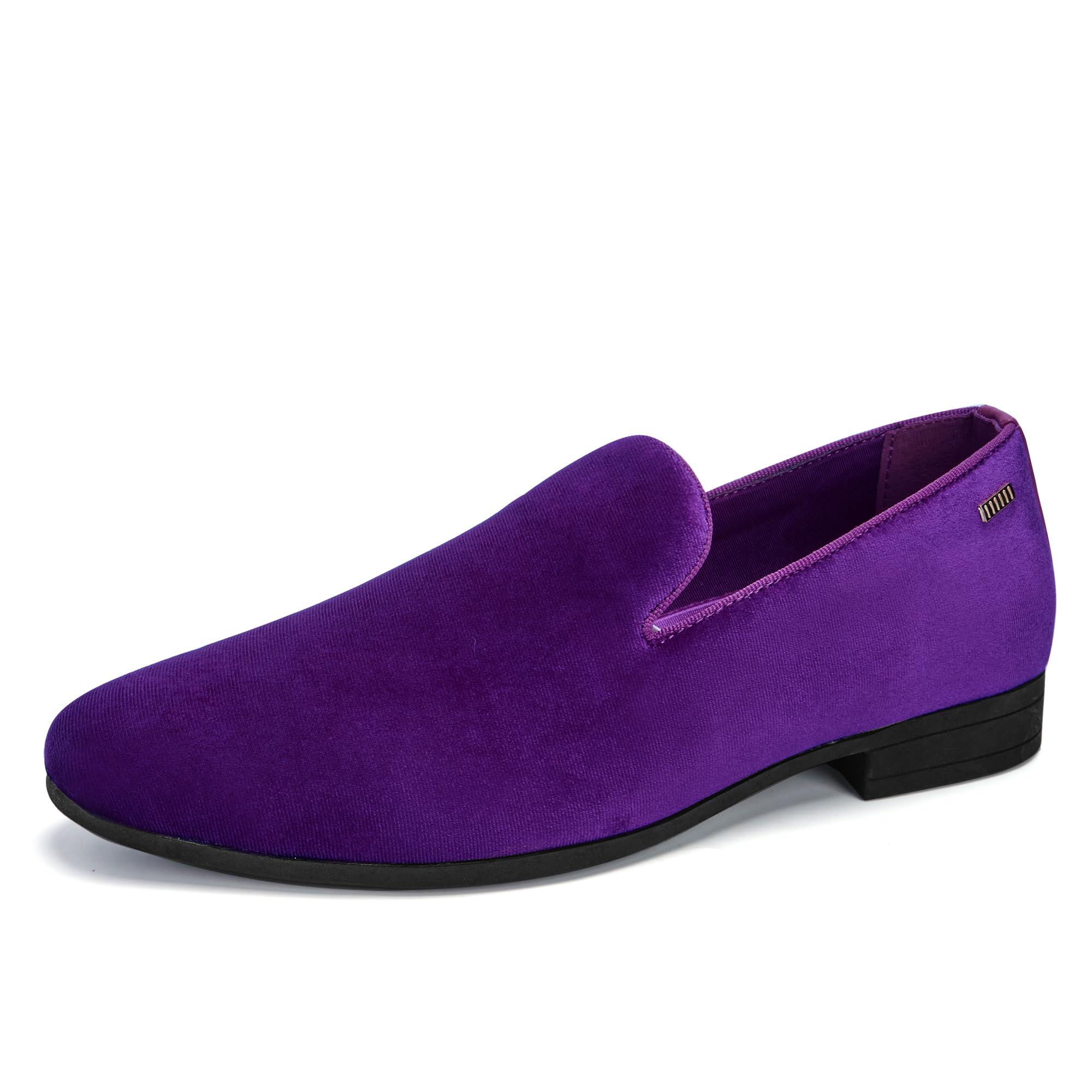 UUBARIS Men's Slip-On Velvet Dress Shoes - Business Loafers for Driving & Tuxedo Purple Size 7 Image