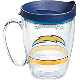 Tervis Made in USA Double Walled NFL Los Angeles Chargers Insulated Tumbler Cup Keeps Drinks Cold & Hot, 16oz Mug, Tradition
