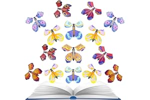 KUGEKI Flutter Flyers Butterflies Flying Butterfly Wind up Toys, for Greeting Cards Book and Wedding Birthday Party (Colorful, 15pcs)