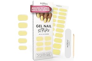 MOYOU London Semi Cured Gel Nail Strips - 20 Pcs. Nail Wraps for Salon-Quality Manicure - Works with Any UV Lamp - Easy to Apply, Trim, & Remove Gel Stickers