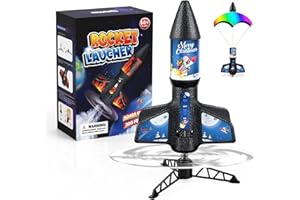 Rceico Rocket Launcher for Kids 200ft of Flight Altitude Model Rocket Kits with Launch Set, Parachute Safely, Outdoor Toys Christmas Birthday Gifts for Kids Boys & Girls Ages 8-13