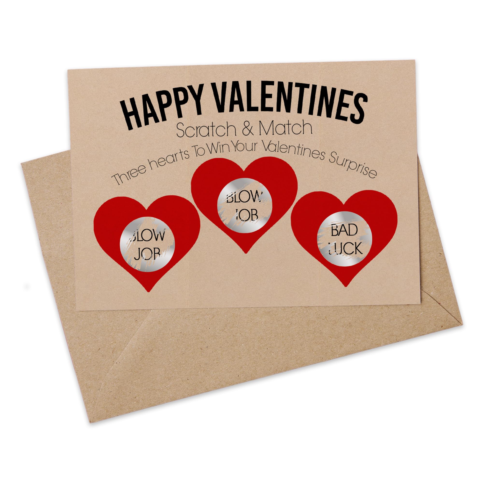 Print Maniacs Rude Valentine Scratch Card Adult Girlfriend to Boyfriend Naughty Love Cute Choose to Win or Lose A*al BJ S*x 69 Joke Funny (Lose BJ)