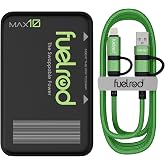 FuelRod MAX10 Pod Only Universal Cable Bundle | 10,000mAh Wireless Portable Charger | Swappable Power Bank | USB-C &amp; Lightning Compatible | Travel Ready Charging