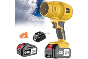 MUYLUX 4.0Ah Cordless Snow Blower, Electric Cordless Leaf Blower with Battery and Charger, 20V Lightweight Battery Powered Air Blowers for Lawn, Patio, Car Dryer Snow Blower Turbo Fan