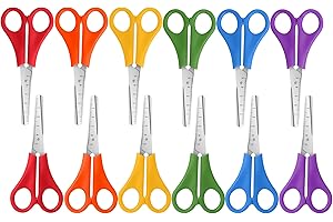Kids Scissors Bulk of 12-Pack, Taotree 5" Kid Scissors for School Office Supplies, Art Craft Supplies, Small Blunt Tip Safety for Toddler Child Student Classroom Teacher Scrapbook Scrapbooking