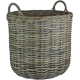 Runder Kubu Weidenkorb mit Henkel - XL: Ø 55cm - Handgefertigter