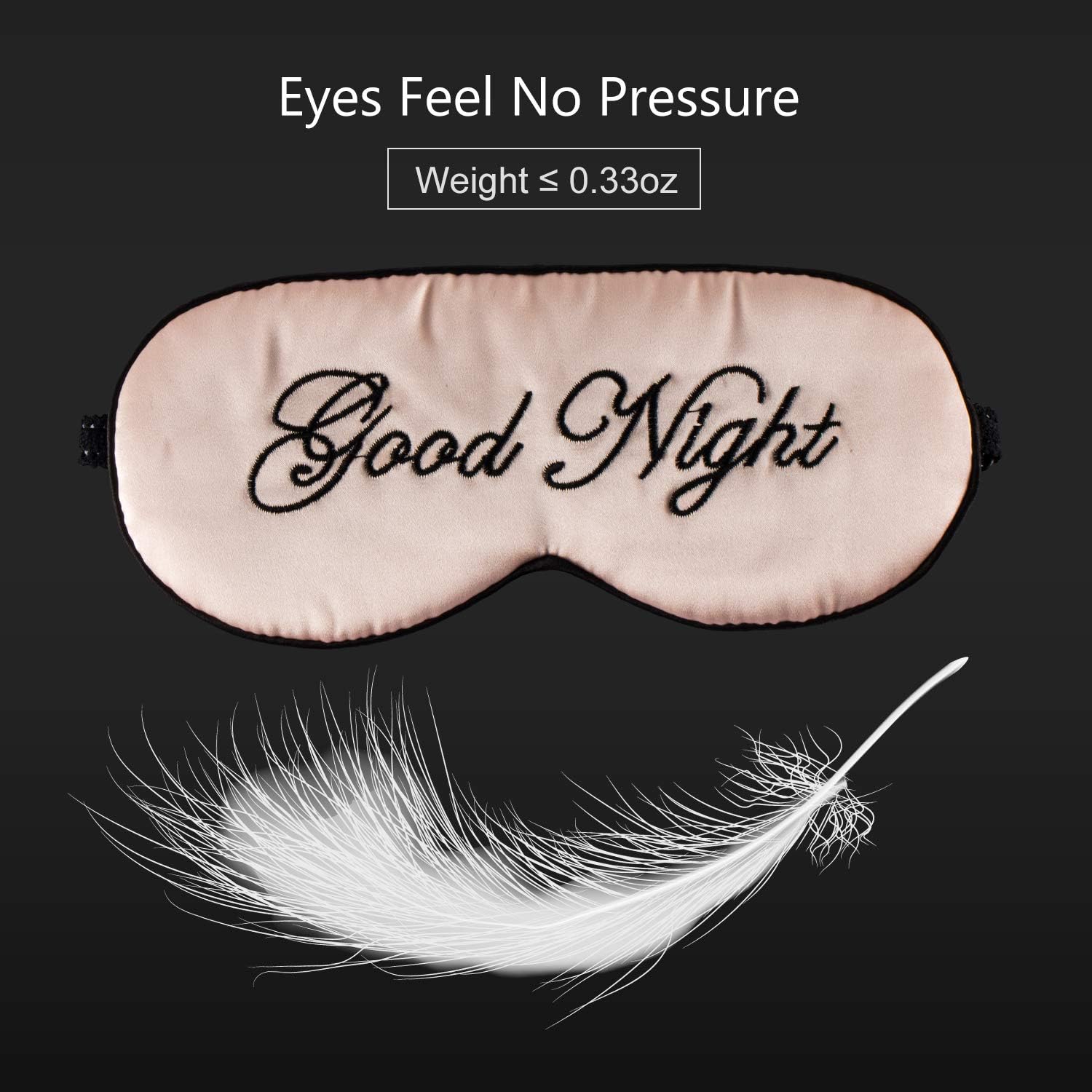 Silk Sleep Eye Mask for Women and Men Soft Ladies Ultra Lightweight Adjustable Strap Satin Eye Night Blindfold Eyeshade Cover for Full Night's Sleep, Travel and Nap Pink: Health & Personal Care