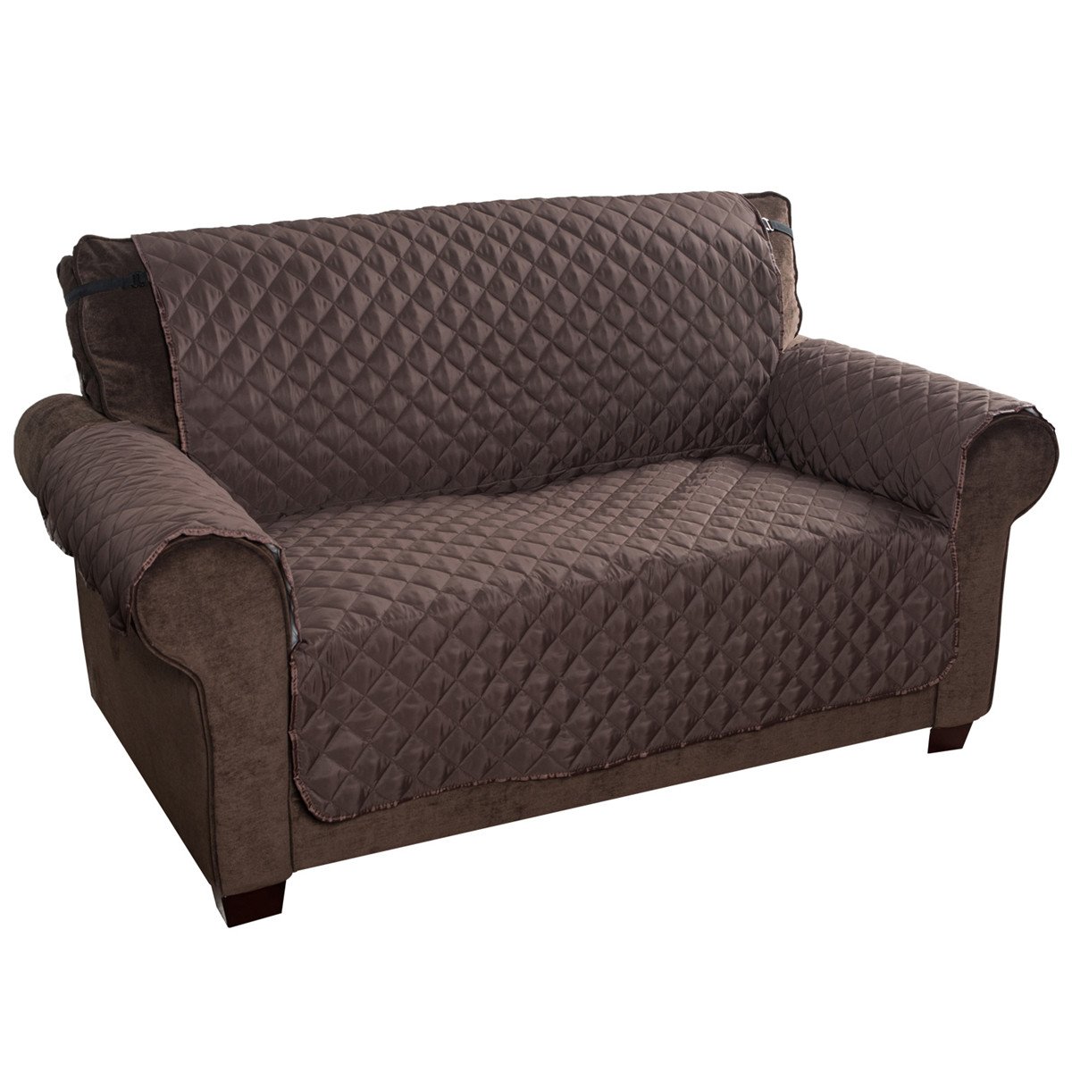 Furniture Protector Sofa Cover - Viewpets Water Repellant Micro Fiber Sofa Slipcover for Kids and Pets Machine Washable (CHOCOLATE, LOVESEAT)