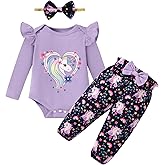Latnnut Baby Girl Clothes Newborn Infant Cotton Ruffle Romper+ Floral Pants + Headband Sets Fall Winter Outfits