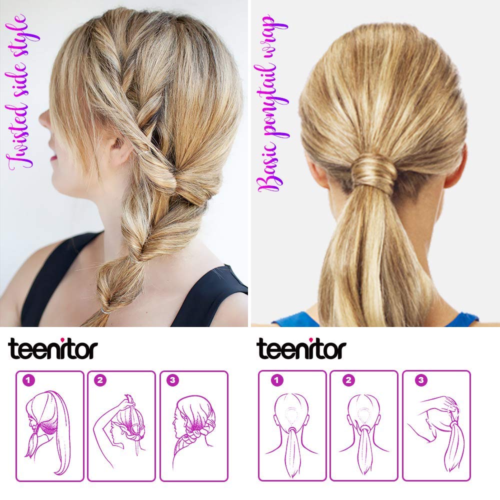 Teenitor 2 Pairs Topsy Hair Tail Tools, Hair Braid Accessories Ponytail Maker, French Braid Tool Loop for Hair Styling, 4pcs, 2 Colors : Beauty