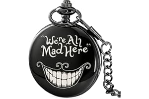 ALWESAM Smooth Pocket Watch Alloy Steel Quartz Roman/Arabic Numerals with 37cm Chain for Father's Day Xmas Best Gifts