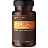 Amazon Elements Vitamin D3, 2000 IU, 180 Softgels, 6 month supply (Packaging may vary), Supports Strong Bones and Immune Heal