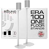 Sound Bass ERA100 Floor Stand, Twin (2pcs), Compatible with Sonos ERA 100, Sonos One or Play 1 Speakers, Accessories Included. Designed in The UK, Double, Pair (White)