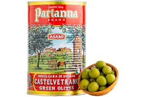 Partanna Whole Castelvetrano Olives - Authentic Sicilian - Product Of Italy - Premium Handpicked Imported Italian Green Olives Great For Every Occasion - 88 oz (5.5 LBS) Can