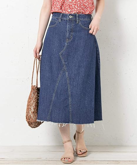 Amazon サニーレーベル スカート リメイク風フレアデニムスカート レディース La05 25u901 インディゴ 38 スカート 通販