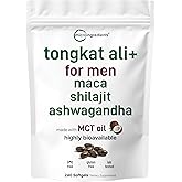 Tongkat Ali+ for Men with Maca, Shilajit, & Ashwagandha | 240 Softgels with MCT Oil for Better Absorption | Max Strength Eurycoma Longifolia Extract (Longjack) | Non-GMO, Gluten Free