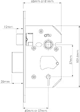 Yale 5 Lever Mortice Sashlock Brass Finish 2.5 Inch Backset view 3