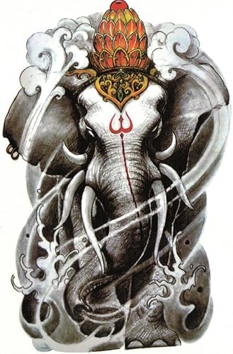 Amazon Co Jp Hsp タトゥーシール 六牙 の 白象 Tattoo ボディシール Halloween ハロウィン ジュエリー