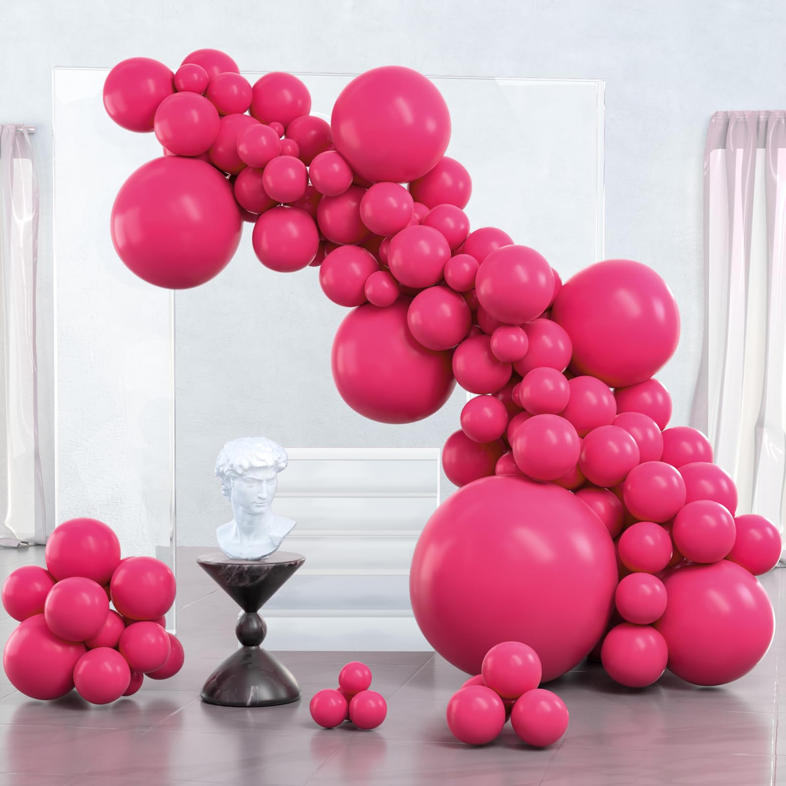 Photo 1 of ****Partial set***

PartyWoo Hot Pink Balloons pcs Differen, Magenta Fuchsia Balloon Arch Kit for Baby Shower Bachelorette Wedding Bridal Shower Birthday Party Decorations Pink-Y12