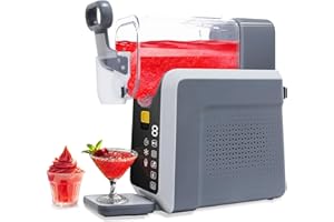 HSUFLWS Large Slushy Machine for Home, Countertop Slushie Maker with LED Display, Stainless Steel Frozen Drink Machine & Slush Machines for Supermarket Bar Home Party, No Ice Needed