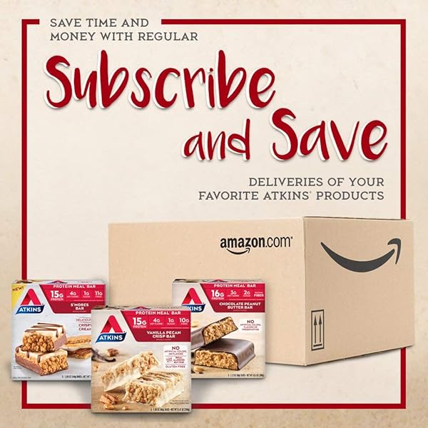 ATKINS BIRTHDAY CAKE PROTEIN MEAL BAR CRISPY & CREAMY WITH REAL ALMOND BUTTER KETO-FRIENDLY (5 BARS)