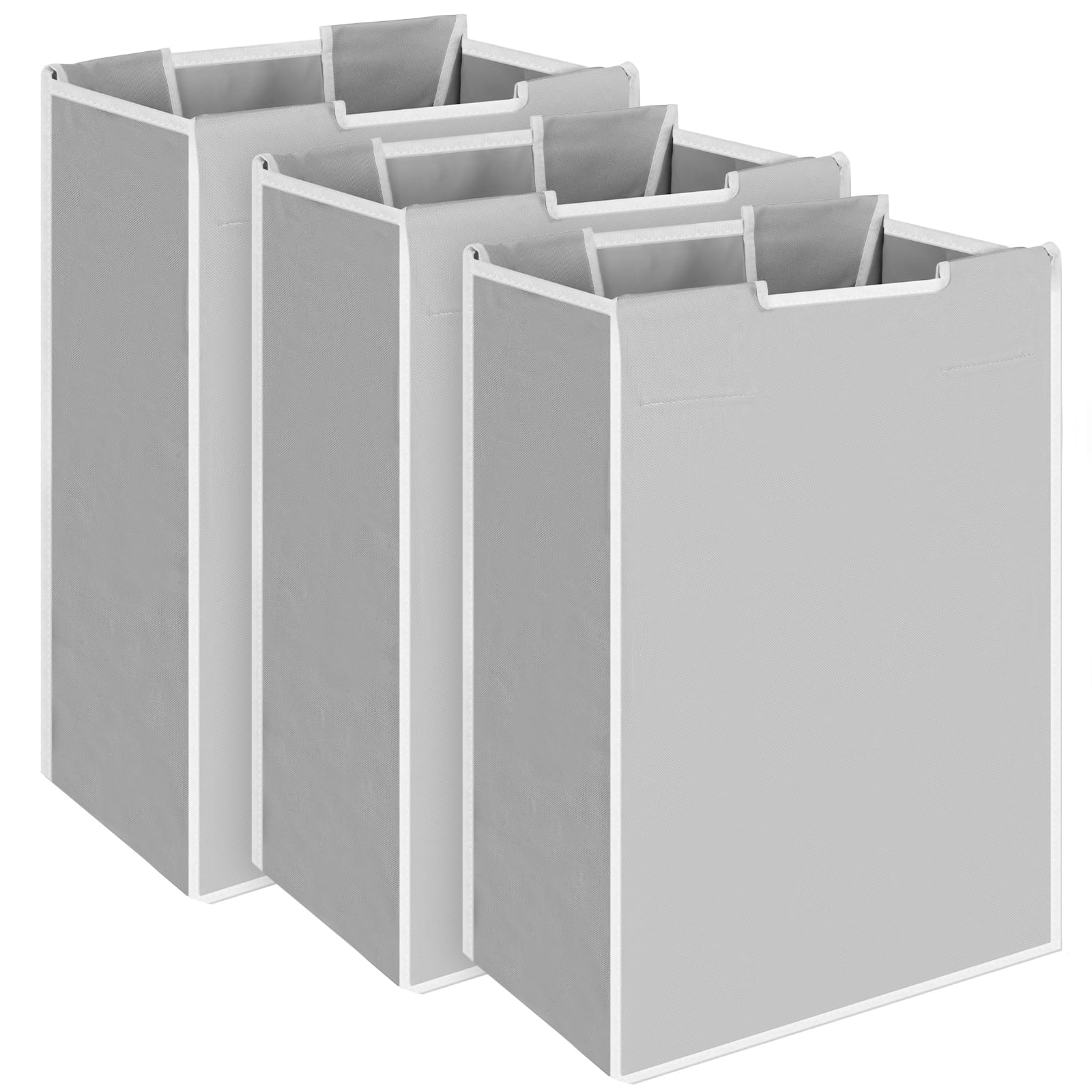 Photo 1 of 3 Pack Large Laundry Sorter Replacement Bags, Hamper Cart Removable Replacement, Laundry Storage Organizer-Replacement Bags, Gray, Square Shap