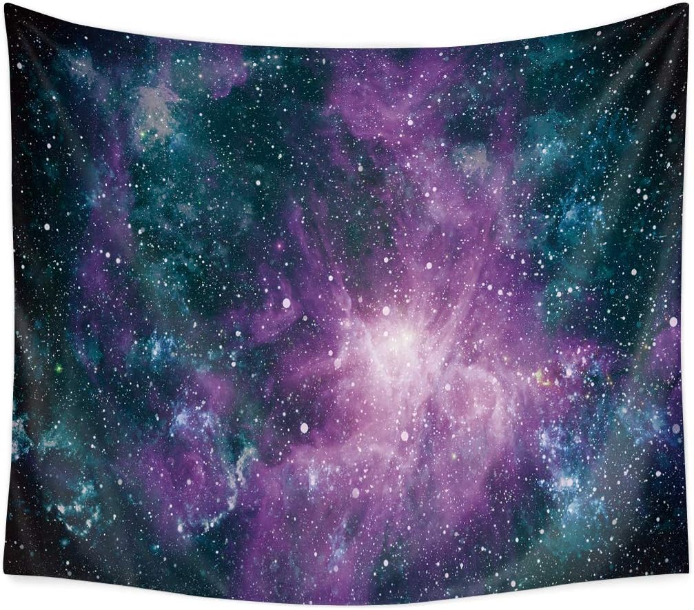 QuanCheng Space Star Tapestry,Outer Universe Galaxy Planet Milky Way Tapestries Wall Hanging for Bedroom Living Room Dorm.Multi 78x58Inch