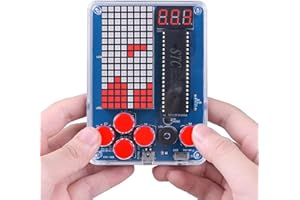 PEMENOL DIY Game Soldering Kit for Beginners, 4 Retro Games STEM Electronics Project with Adjustable Brightness, Music Switch, Acrylic Case, Educational Solder Practice Kit for School Present