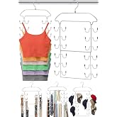 2 Pack Tank Top Hanger Space Saving, 360&deg; Rotating Closet Organizers and Storage, 6 Tier Metal Bra Organizer with 24 Hanging Hooks, Small Space Solutions, RV Apartment College Dorm Room Essentials