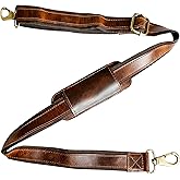 RUSTIC TOWN Leather Bag Replacement Shoulder Strap - Adjustable/Comfortable Strap with Padding all Duffle, Satchel, Messenger, Briefcase
