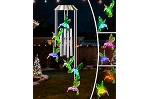 Nacome Wind Chimes for Outside: Tubes Memorial Wind Bell Christmas for Mom Grandma Women Birthday Gifts - Yard Garden Indoor Outdoor Decor (Hummingbird)