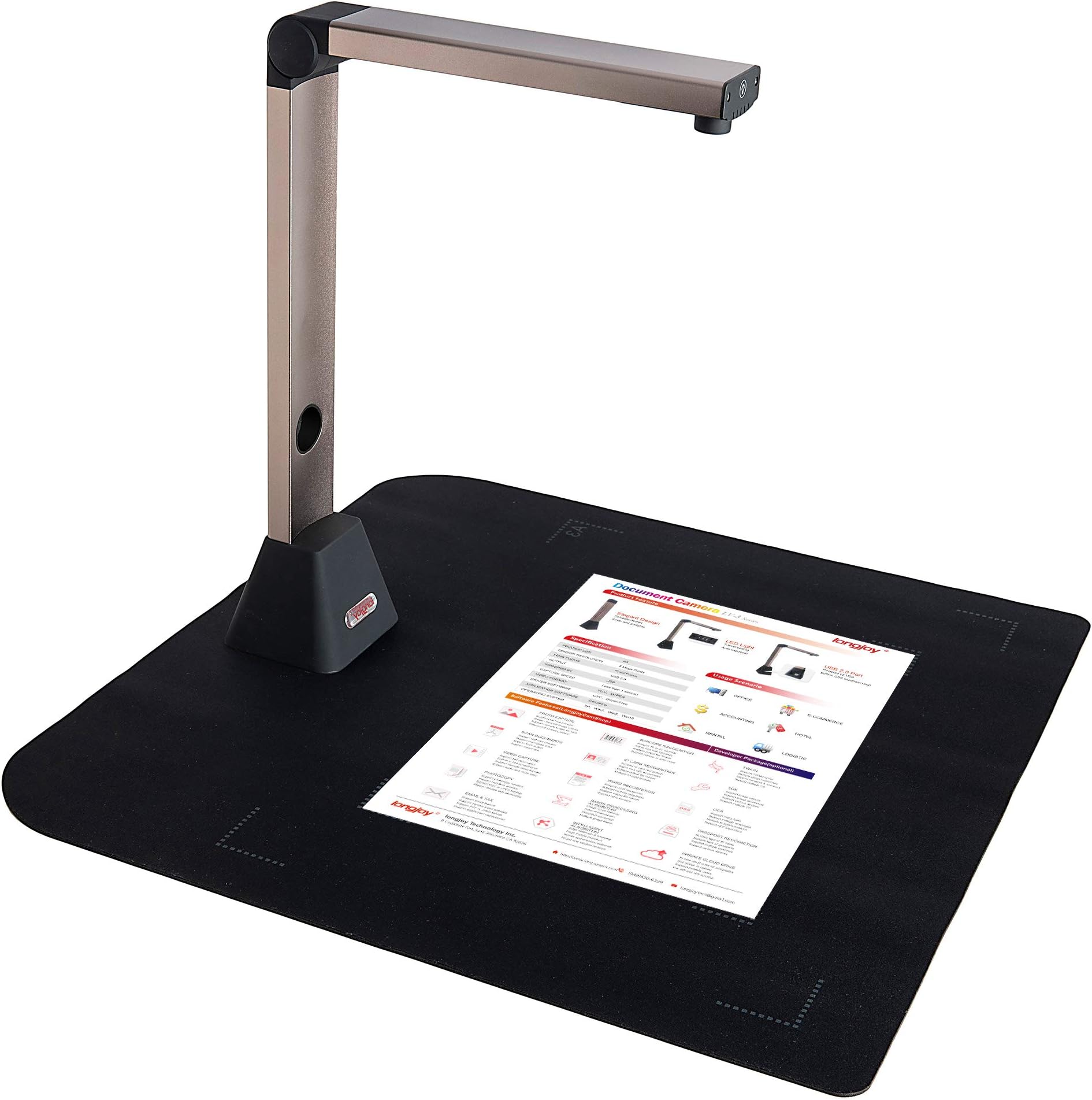 LongjoyLV-680 Portable USB Document Camera 8 MP A3/A4 Size Auto Scan Scanner