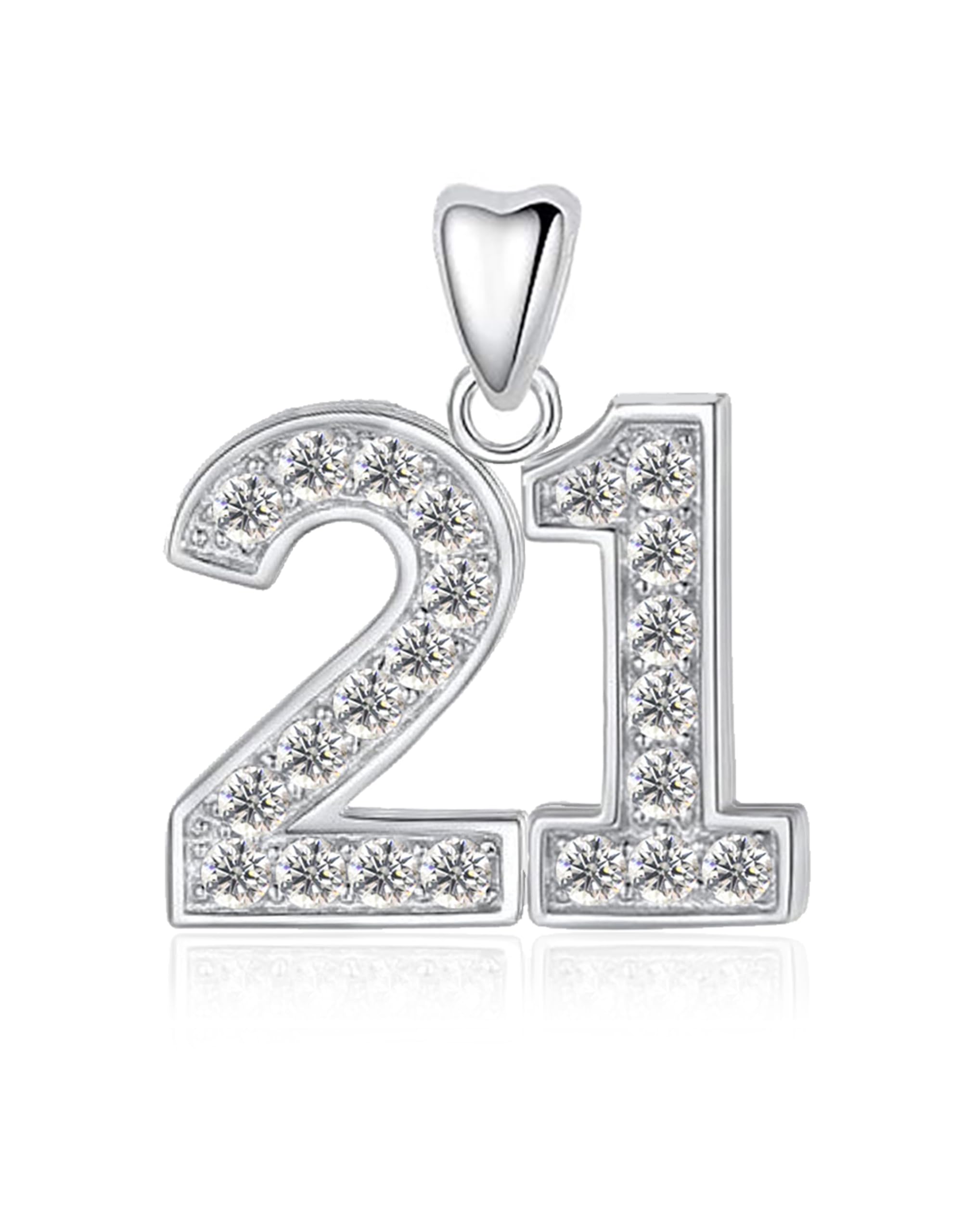 21 Charm Bead 925 Sterling Silver for Pandora Moments Women's Charms Bracelet & Necklace - 21st Happy Birthday Her Girls Women - Gift Box