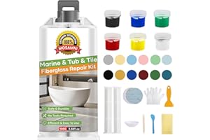 MOSAMNI Porcelain Repair Kit (Color Match), Tile and Bathtub Repair Kit for Fixing Chips, Cracks, Holes, Scratches on Toilet, Fiberglass Shower, Tubs, Sinks, Ceramic, Granite, Quartz Countertop
