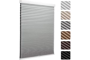 MYshade 1.5-Inch Cellular Cordless Blackout Shades,Thermal Insulating Noise Reducing Waterproof Blinds,Honeycomb Window Treatments for Indoor Light Control (Grey-28 W x 50" H)