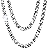 ChainsHouse Stainless Steel Mens Cuban Link Chain, Black/ 18K Gold Plated Miami Cuban Chain Necklace, 5mm/7mm/9mm/12mm/14mm Width, No Tarnish& Durable Hip Hop Mens Jewelry, 18"-30", Send Gift Box