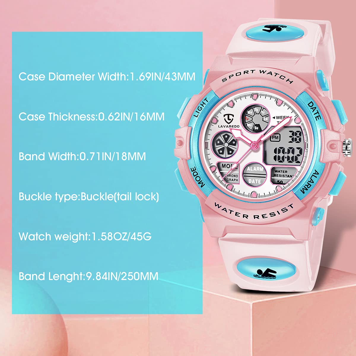 Bomieux Kids Watch for Boys and Girls Ages 5-15, Analog Digital Waterproof with Alarm Clock Stopwatch, Birthday and Christmas Gifts