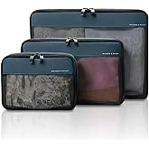 Briggs & Riley Compression Packing Cube Set - Bag Organizer for Check In Suitcase & Luggage, For Women & Men, Pack Accessories for Vacation - Travel Must Haves Collection, 3-Piece, Ocean