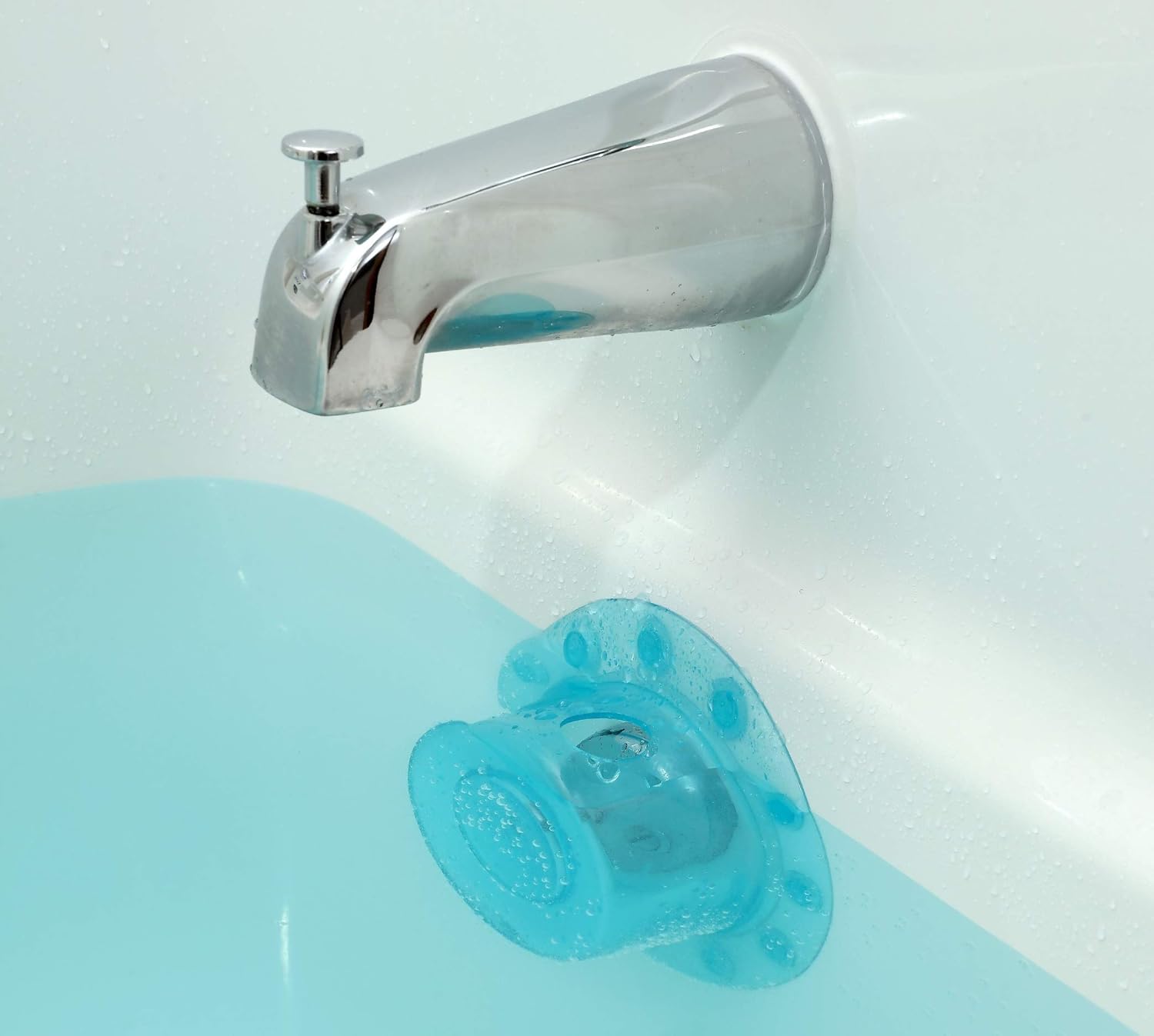 SlipX Solutions Bottomless Bath Overflow Drain Cover Adds Inches of Water to Tub for Warmer, Deeper Bath (Clear, 4" Diameter): Home Improvement