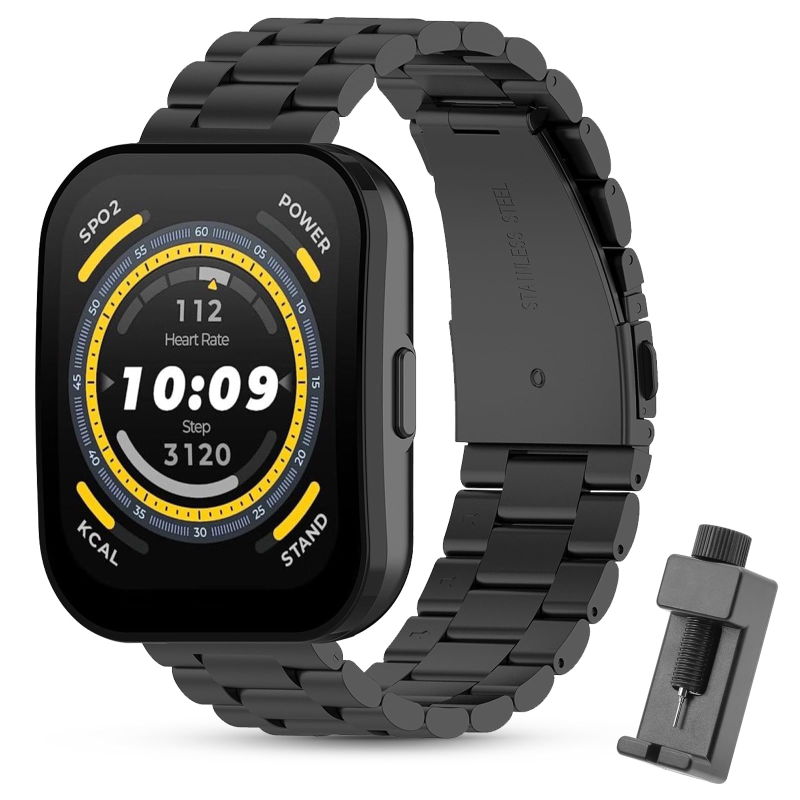 SenMore Metal Strap Compatible with Amazfit Balance/Amazfit Bip 5/Bip 6/Amazfit Cheetah/Amazfit Cheetah Pro, 22 mm Stainless Steel Replacement Bracelet for Amazfit Balance