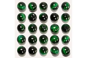 NCB 100PCS 8mm Natural Green Tiger's Eye Gemstone Round Loose Stone Spacer Beads for Jewelry Making with Crystal Stretch Cord