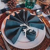 LATERN 12Pcs Silver Reindeer Napkin Rings 6cm Christmas Table Decor view 5