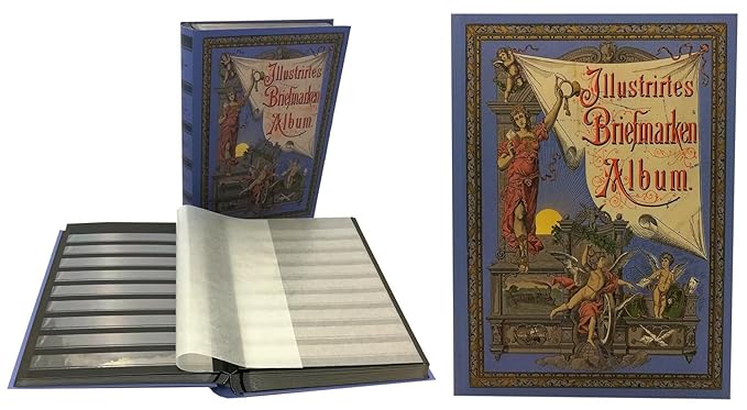 Prophila Collection Stamp Collectors Album with 60 Black Refill Sheets Heritage Design Ii