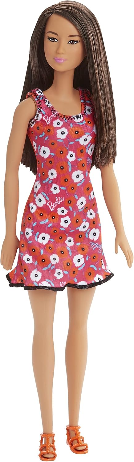 DVX90 Barbie Brand Entry Doll (Brunette Red Background Dress)