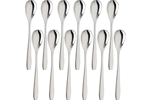 Egg Spoons for Soft Boiled Eggs Set of 12 Stainless Steel Spoons for Coffee, Tea, Dessert