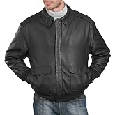 Landing Leathers Men Air Force A-2 Goatskin Leather Flight Bomber Jacket (Also available in Big &amp; Tall)