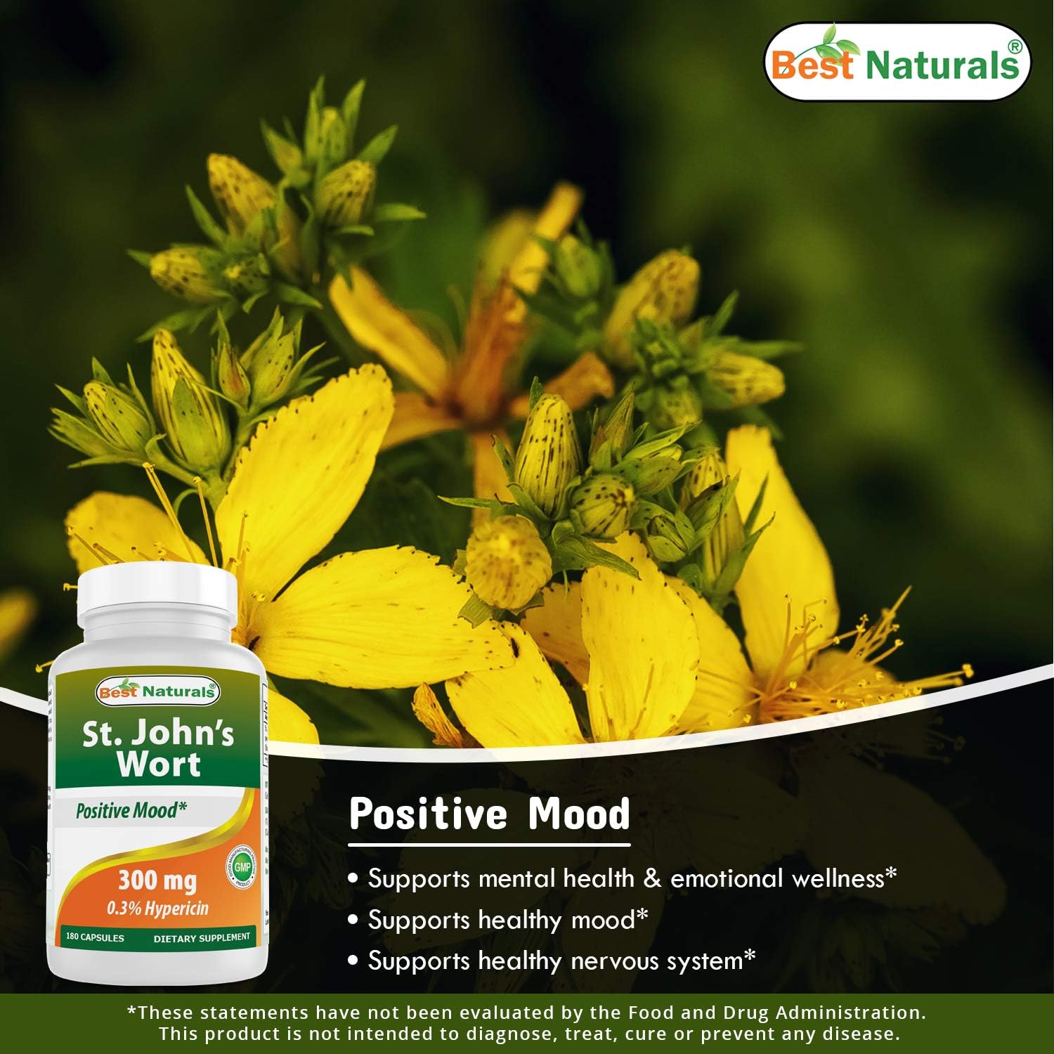 Best Naturals St John's wort 300 mg 180 Capsules: Health & Personal Care